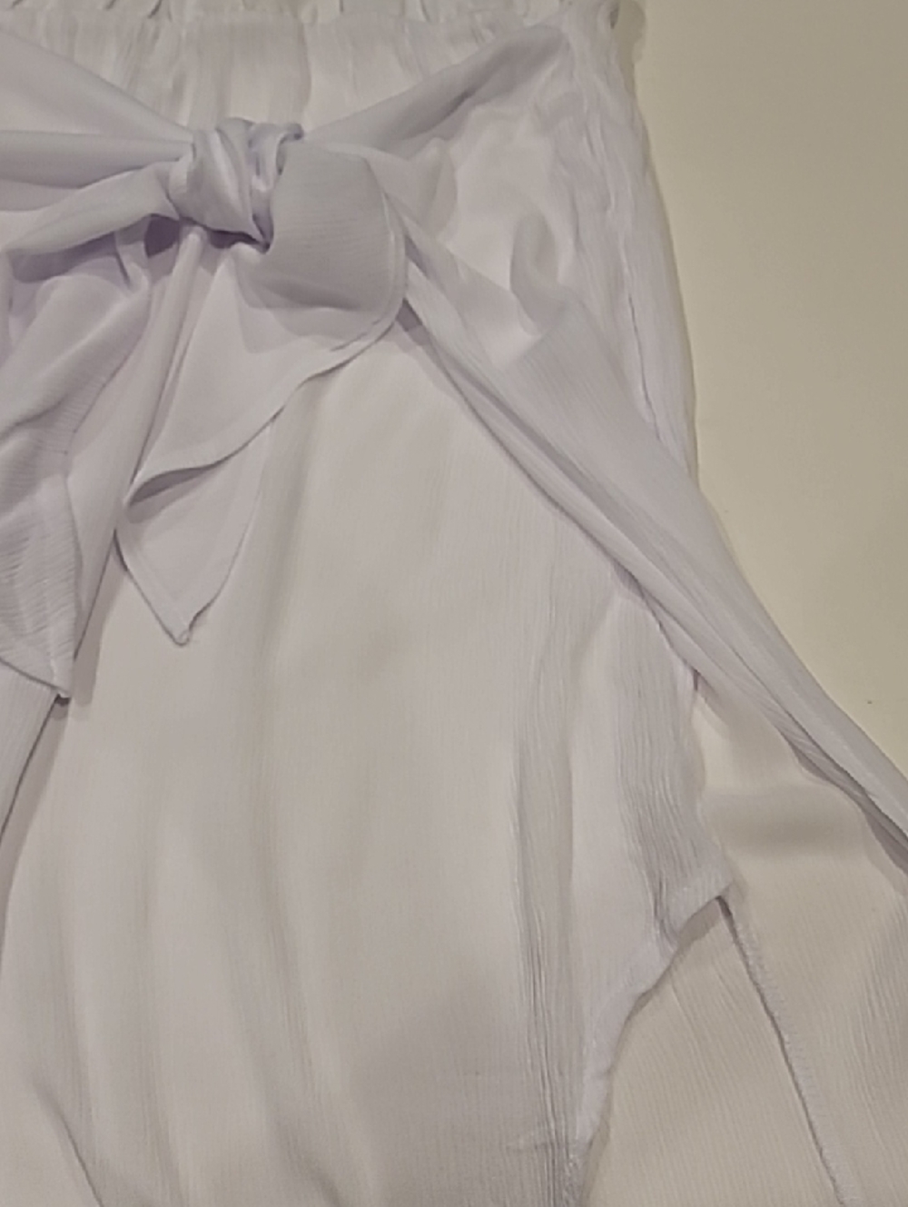 Serra White Tie-Waist Wide Leg Swim Harem Coverup Gauze Pants XL - Picture 10 of 11